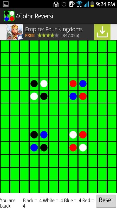 4種顏色黑白棋截圖