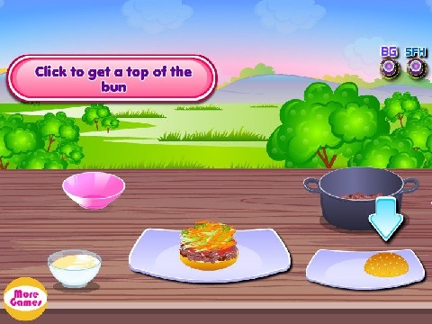 Pork burger cooking games截图2