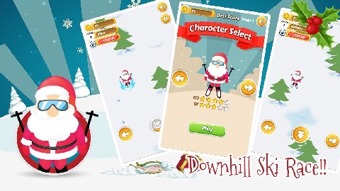 企鹅滑雪赛圣诞节游戏_企鹅滑雪赛圣诞节游戏