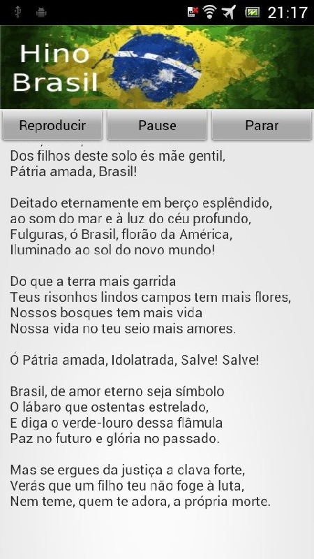 巴西国歌截图