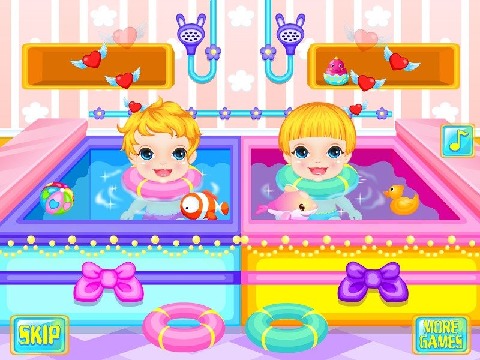 双胞胎宝宝洗澡游戏截图5