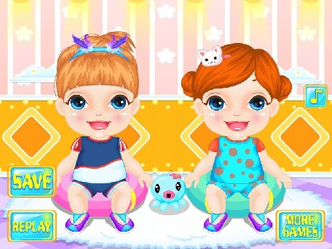 双胞胎宝宝洗澡游戏截图1