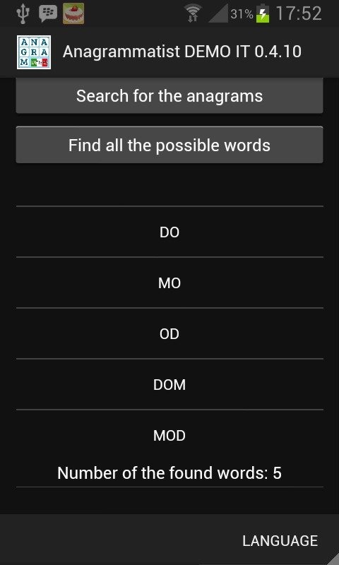 Anagrammatist DEMO IT截图
