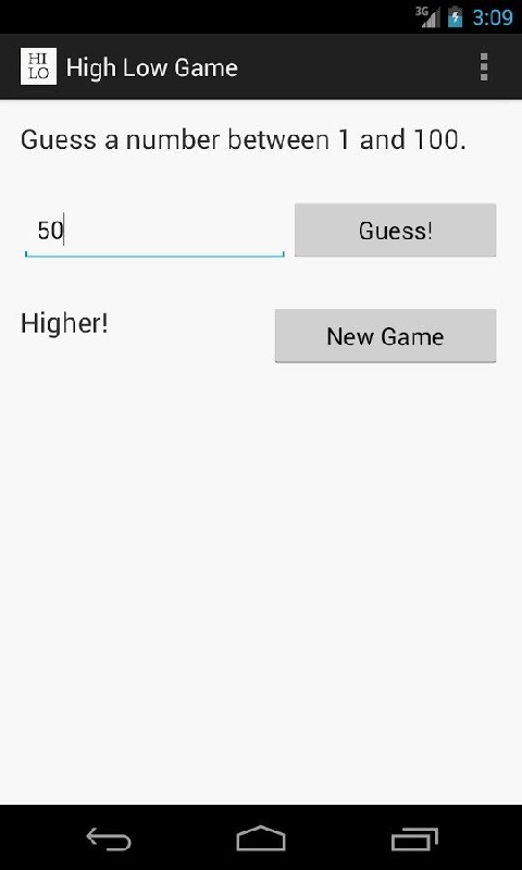 High Low Guessing Game截图