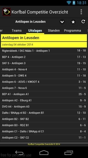 Korfbal Competitie Overzicht截图4