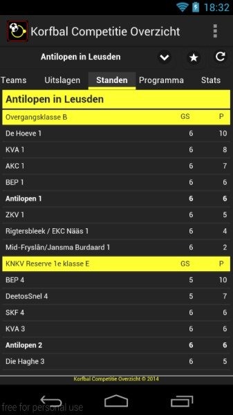 Korfbal Competitie Overzicht截图3