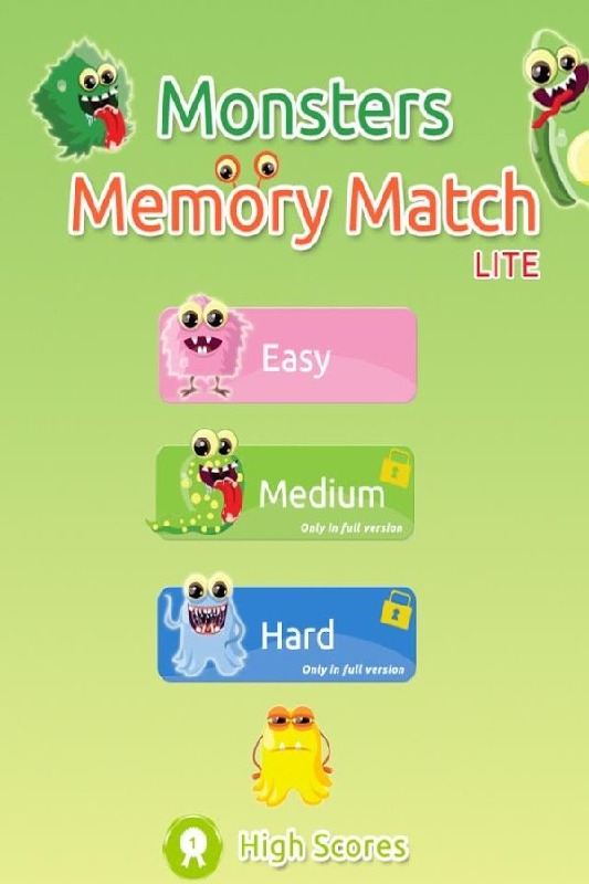 Monsters Memory Match Lite截图5