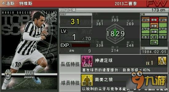 实况俱乐部巅峰特维斯属性怎么样 属性解析