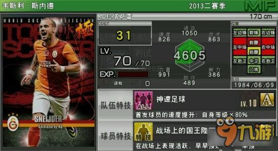 实况俱乐部巅峰斯内德属性怎么样 属性解析