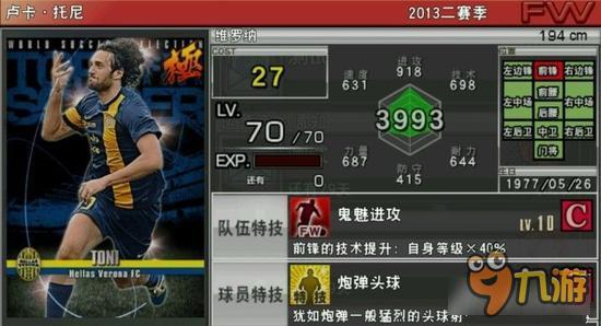 实况俱乐部巅峰卢卡托尼属性怎么样 属性解析