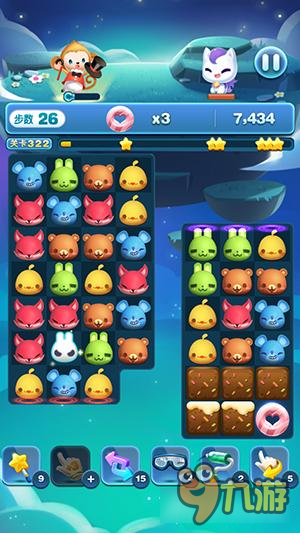 天天爱消除冒险模式322关怎么过 三星过关详解