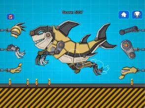 机器鲨鱼大战 - 玩具恐龙机器人战队_机器鲨鱼