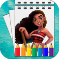 Colouring book for moana : hidden Islande