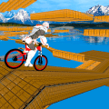 不可能的bmx机器人自行车垂直坡道