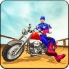 US Captain Bike Vs Mega Ramp: Superhero Stunt Race