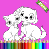 coloring cat and dog