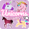 Color by Number Unicorn Pixel unicorn coloring