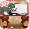Escape roomSchool with sakura blooming