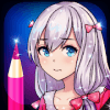Animated Glitter Coloring Book Anime Manga