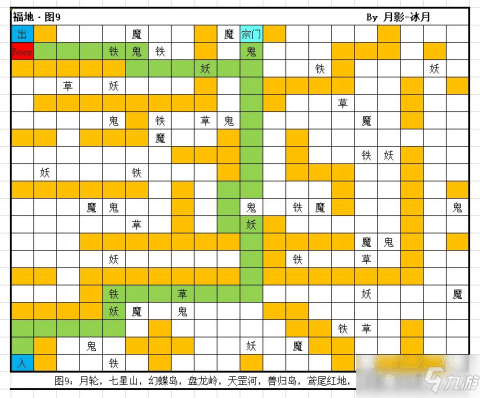 想不想修真 想不想修真路线图 该地图为每星级第九张地图,涵盖月轮