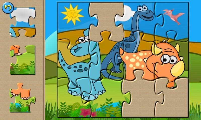 选择可画面简洁的恐龙图片为素材,来让孩子们体验拼图