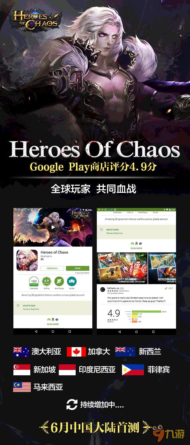 海外市场成绩亮眼 《Heroes of Chaos》获Google评分4.9分