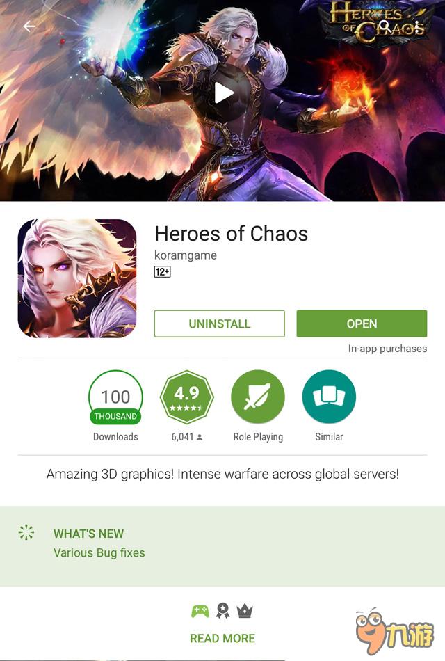 海外市场成绩亮眼 《Heroes of Chaos》获Google评分4.9分