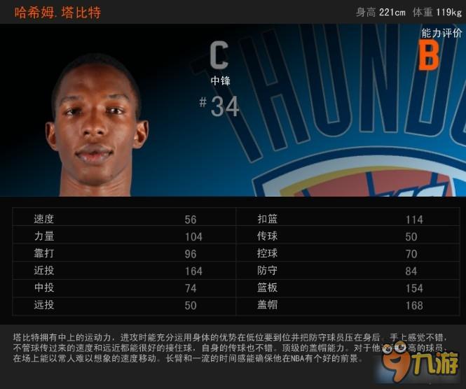 《NBA2kOL》現(xiàn)役十大中鋒之哈希姆.塔比特