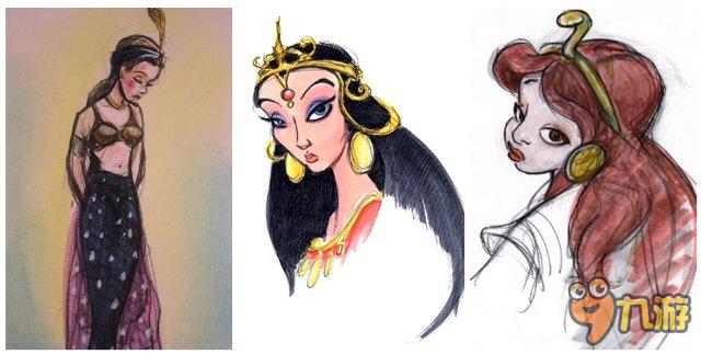 谁都有别人不知道的一面 迪士尼公开19位公主王子们的“草图时代”