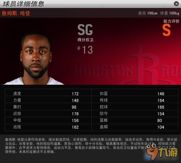 《NBA2KOL》火箭队首发球员隐藏属性