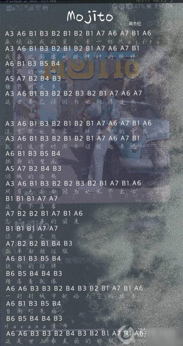 莫吉托曲谱简谱_莫吉托简谱